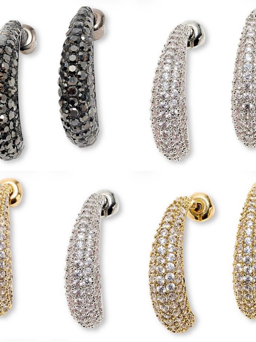 NWT-Pavé J-Hoop Earrings